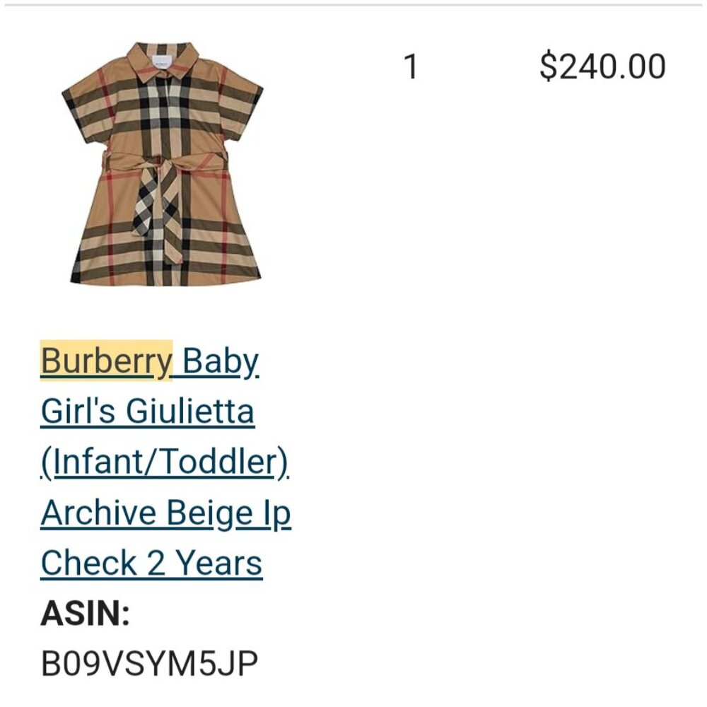 Burberry Dress 2 years